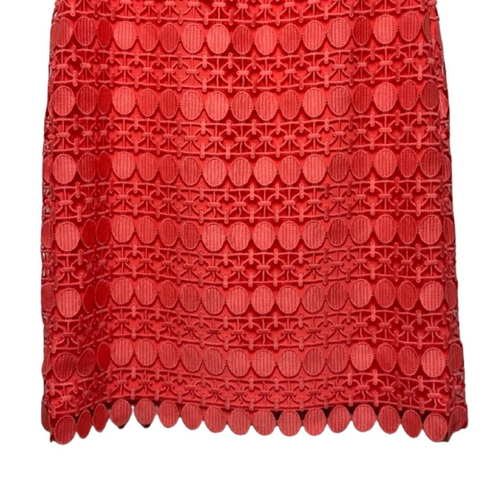 LAUREN RAPLH LAUREN | Sleeveless Coral Calla Lily Lace Mesh Dress | Size 0 - Picture 5 of 13